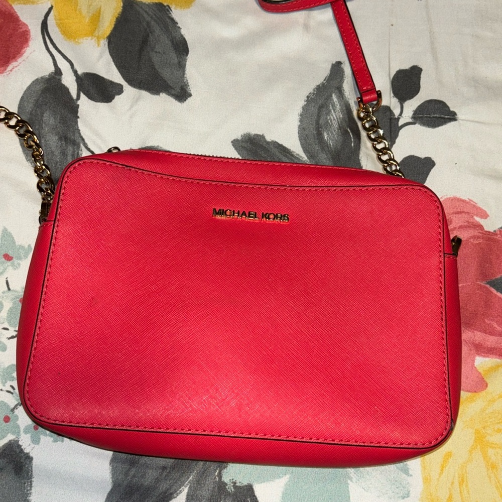 Micheal Kors red crossbody purse